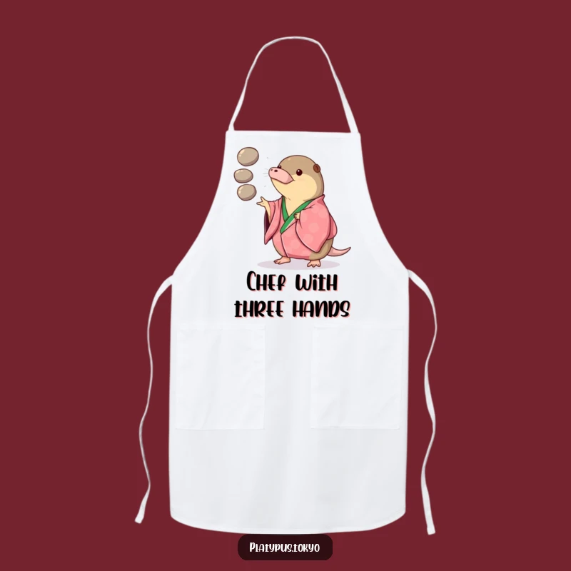 Kitchen Apron: Funny Platypus Juggling Kimono Style for Playful Cooks