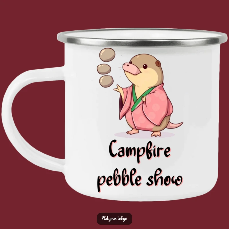 Adventure Mug: Funny Platypus Juggling Kimono for Playful Camp Mornings