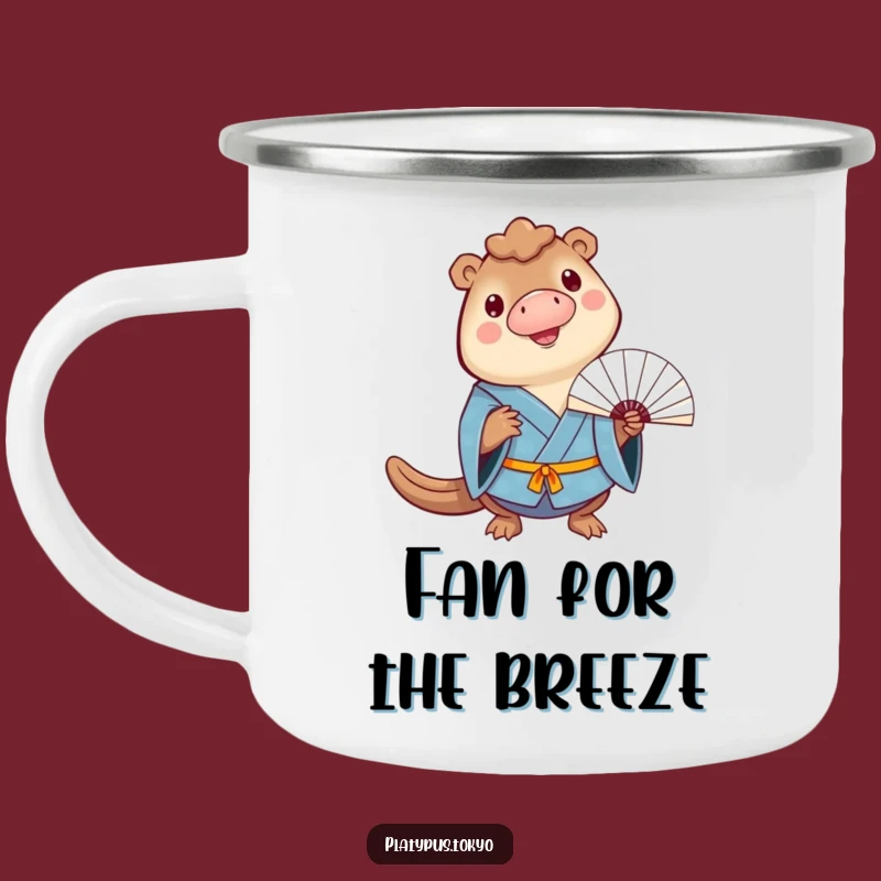 Adventure Mug: Funny Platypus Fan Balance in Blue Kimono for Cheerful Camps