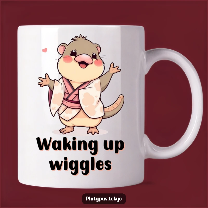 Funny Dancing Platypus Kimono Mug - Hilarious & Energetic Gift Idea