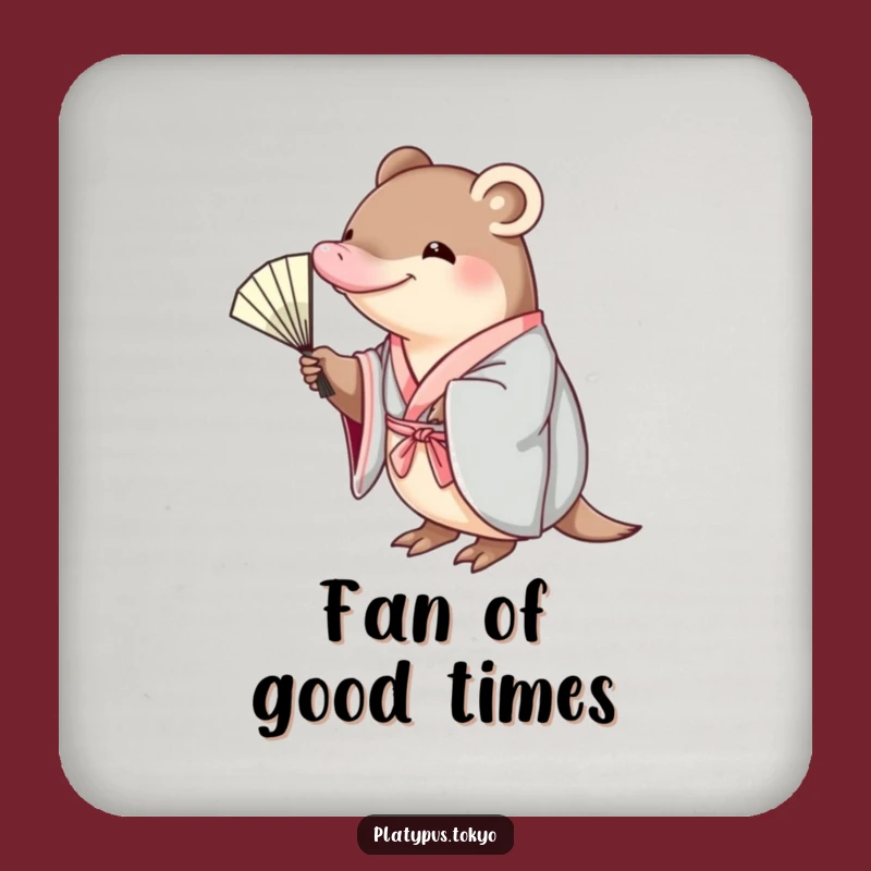 Funny Platypus Kimono Coaster - Elegant & Hilarious Protection for Your Surfaces