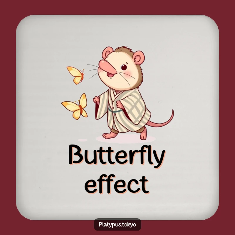 Funny Platypus Kimono Coaster Set: Protect Surfaces with Playful Humor