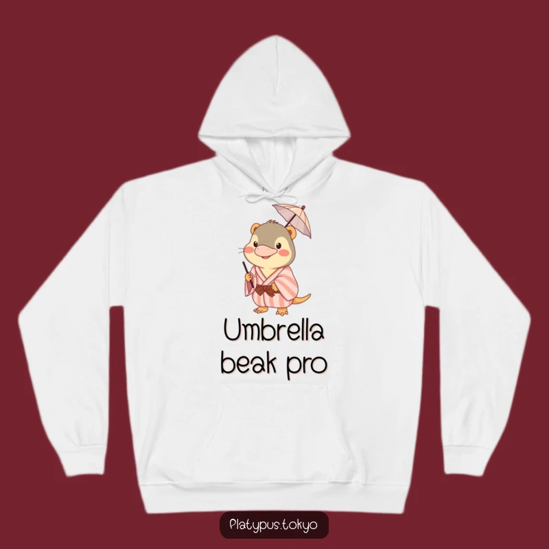 Funny Platypus Kimono Hoodie: Cozy Happy Animal Balancing Umbrella, Great Gift!