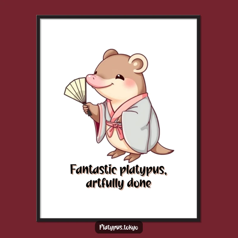 Free Printable Wall Art: Funny Platypus Kimono, Elegant & Humorous Downloadable Art for Your Home