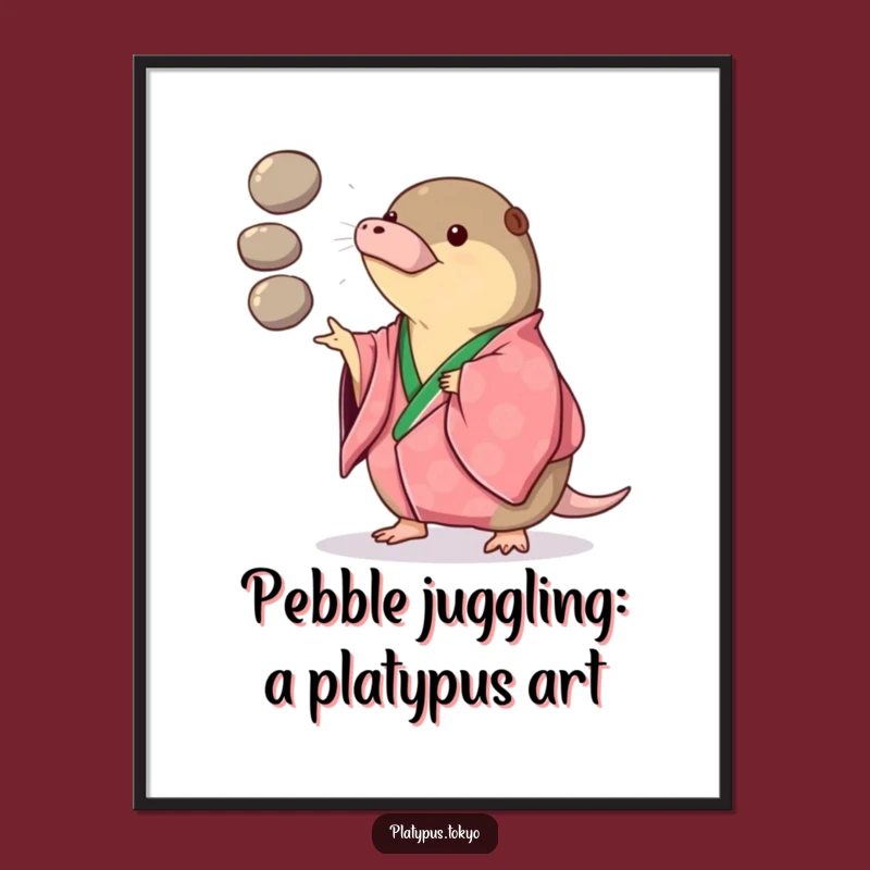 Funny Platypus Wall Art: Free Printable Juggler in Kimono for Whimsical Decor