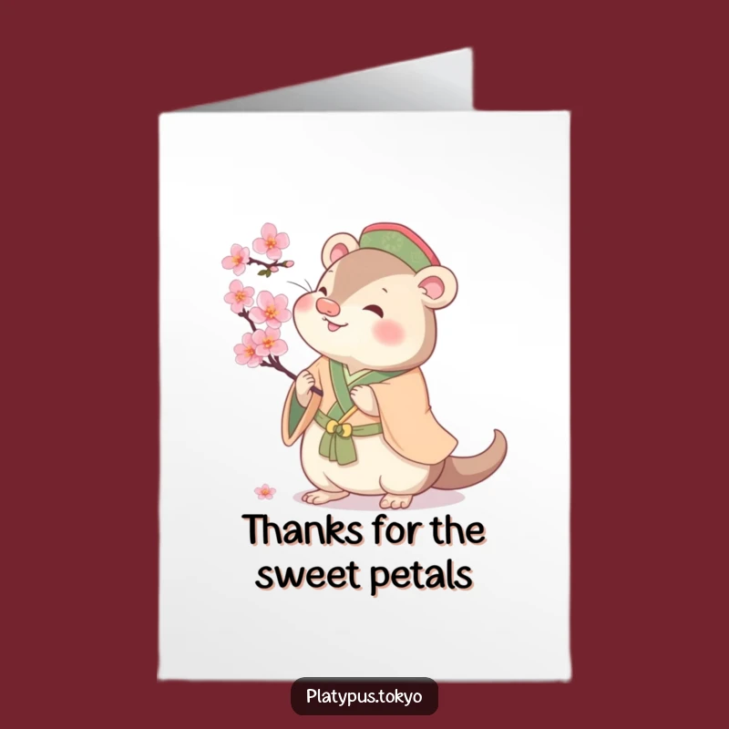Free Printable Thank You Card: Cute Platypus Blossom Theme, Easy Downloadable & Playful DIY Gift