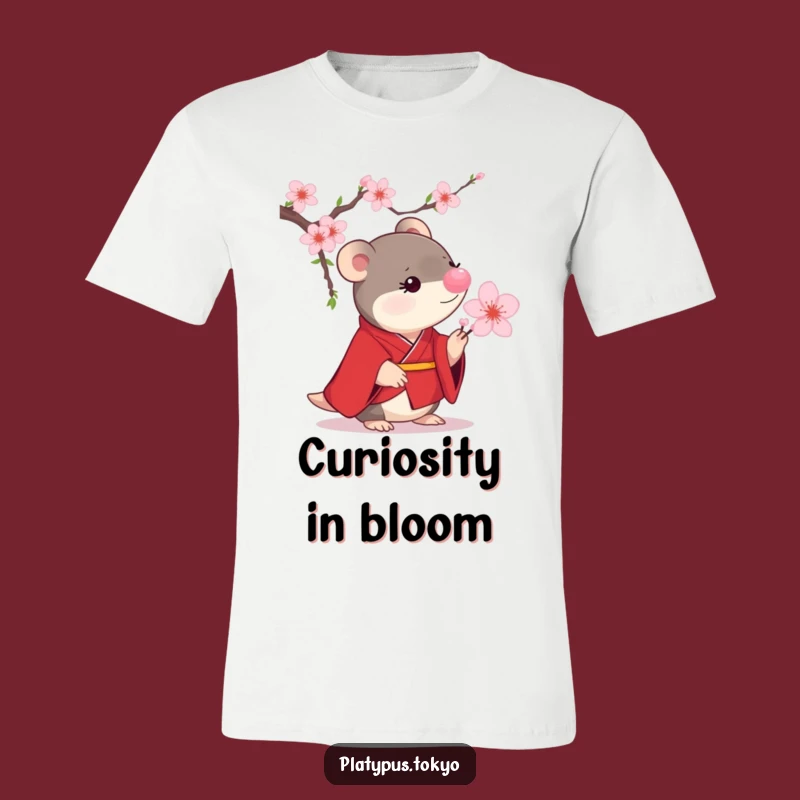 Funny Platypus Cherry Blossom T-Shirt - Scarlet Kimono Style for Cute, Funny Vibes
