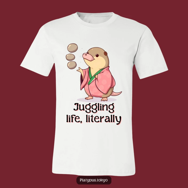 Funny Platypus T-Shirt: Juggling Kimono Creature Gift for Fun Lovers
