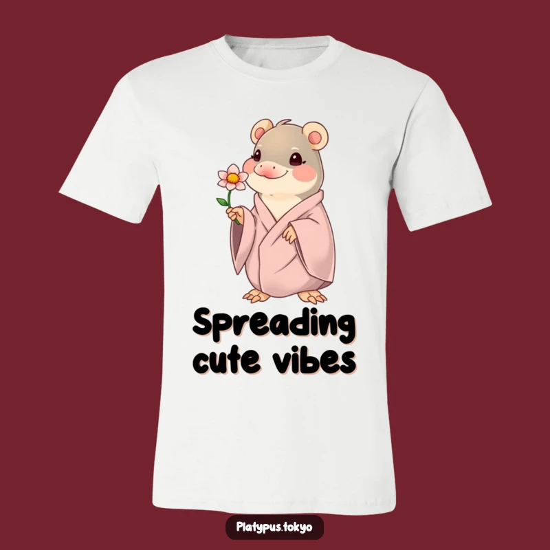 Funny Kawaii Platypus Flower Tee - Adorable & Hilarious Gentle Wear